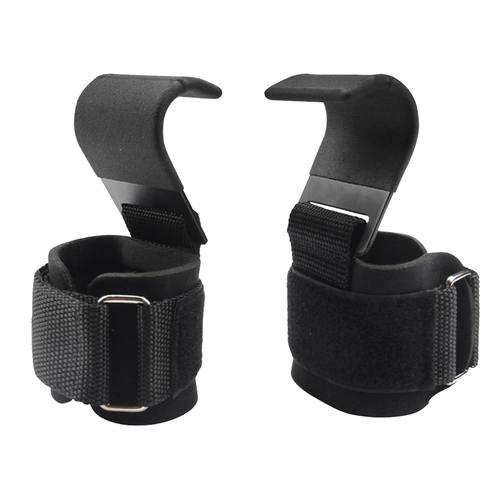 Adjustable steel hook grip straps
