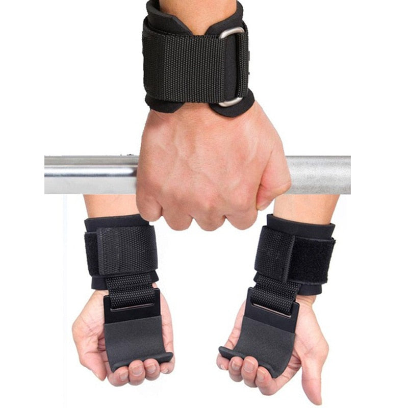 Adjustable steel hook grip straps