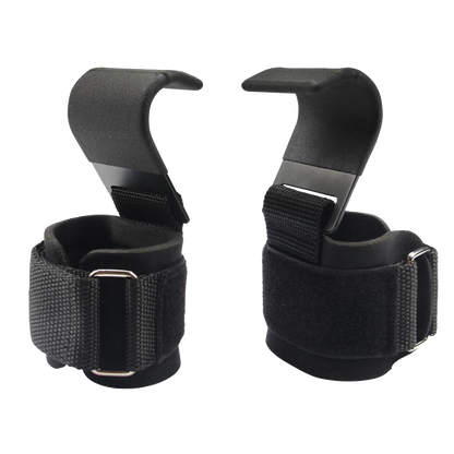 Adjustable steel hook grip straps