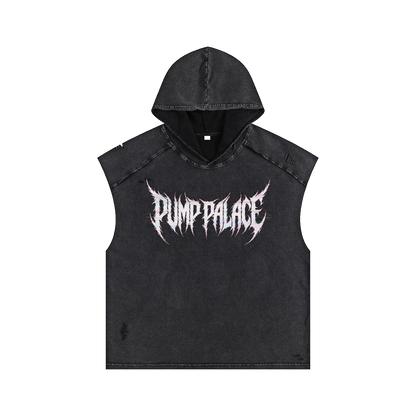 Snow Washed Boxy Hooded Tank Top