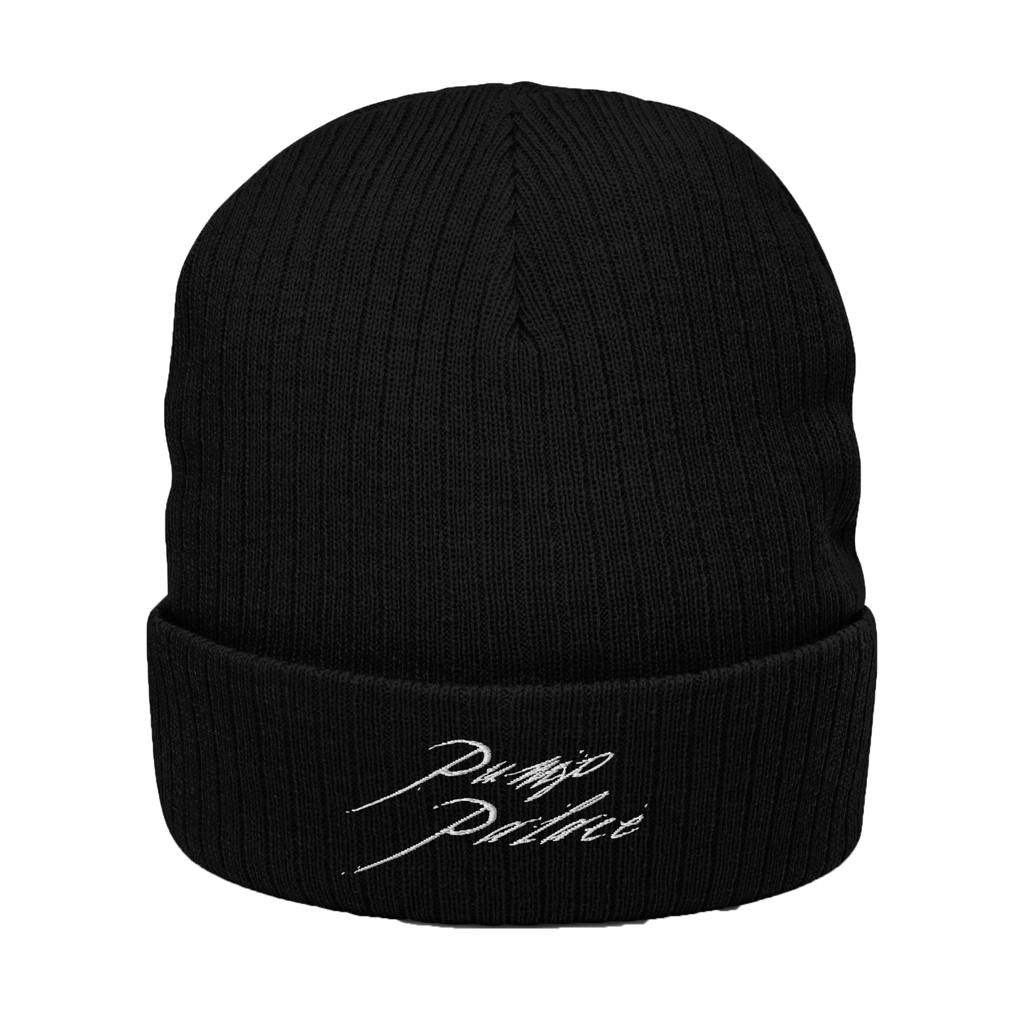 Calligraphy Ribbed knit Pump Palace beanie