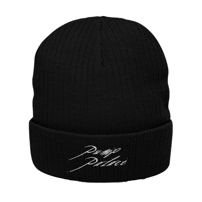 Calligraphy Ribbed knit Pump Palace beanie