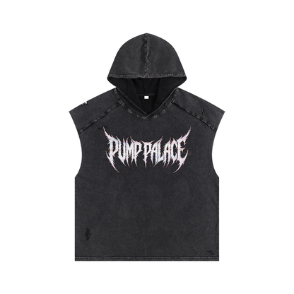 Snow Washed Boxy Hooded Tank Top