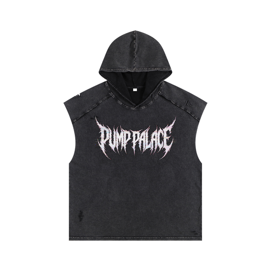 Snow Washed Boxy Hooded Tank Top